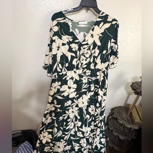 Green and cream maxi dress